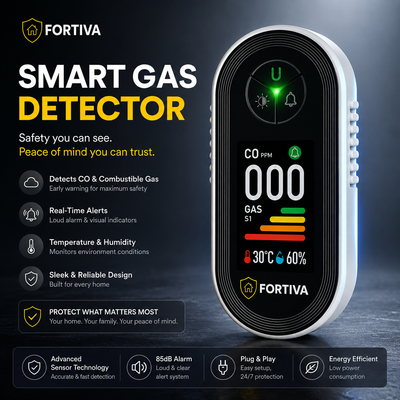 Fortiva® 4-in-1 Carbon Monoxide & Gas Detector
